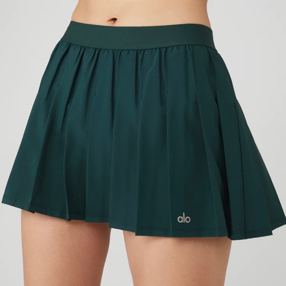 Alo Yoga Varsity Tennis Skirt / Midnight Green XS